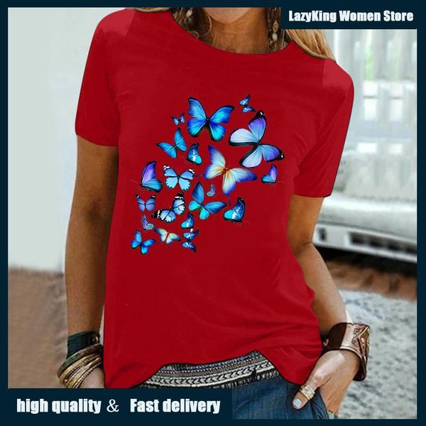 women's t-shirt large size multicolor flying butterfly print short-sleeved shirt round neck fashion casual comfortable, White
women's t-shirt large size multicolor flying butterfly print short-sleeved shirt round neck fashion casual comfortable, White