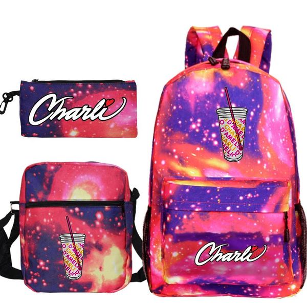 backpack charli d'amelio canvas 3pcs/set girls boys casual student pattern schoolbag women daily rucksack
backpack charli d'amelio canvas 3pcs/set girls boys casual student pattern schoolbag women daily rucksack