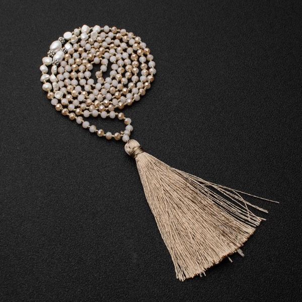pendant necklaces zmzy yoga knotted glass crystal beads necklace handmade natural freshwater pearl tassel long for women jewelry gift, Silver
pendant necklaces zmzy yoga knotted glass crystal beads necklace handmade natural freshwater pearl tassel long for women jewelry gift, Silver