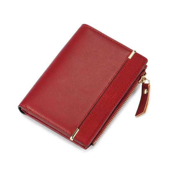 women's fashion purse card holders short two fold zipper bag frosted ladies wallet, Red;black
women's fashion purse card holders short two fold zipper bag frosted ladies wallet, Red;black