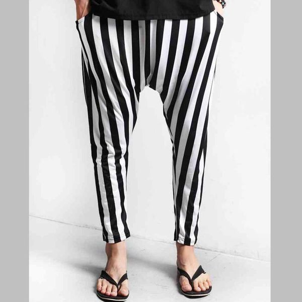 men's pants korean style trendy fashion striped cropped trousers loose feet harem plus size, Black
men's pants korean style trendy fashion striped cropped trousers loose feet harem plus size, Black