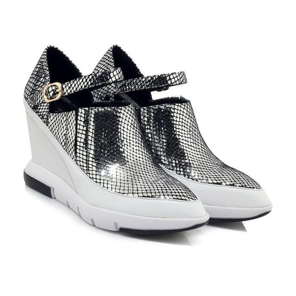 dress shoes womens genuine leather platform wedge high heel straps pumps sport sneakers pointed toe black sliver c938
dress shoes womens genuine leather platform wedge high heel straps pumps sport sneakers pointed toe black sliver c938