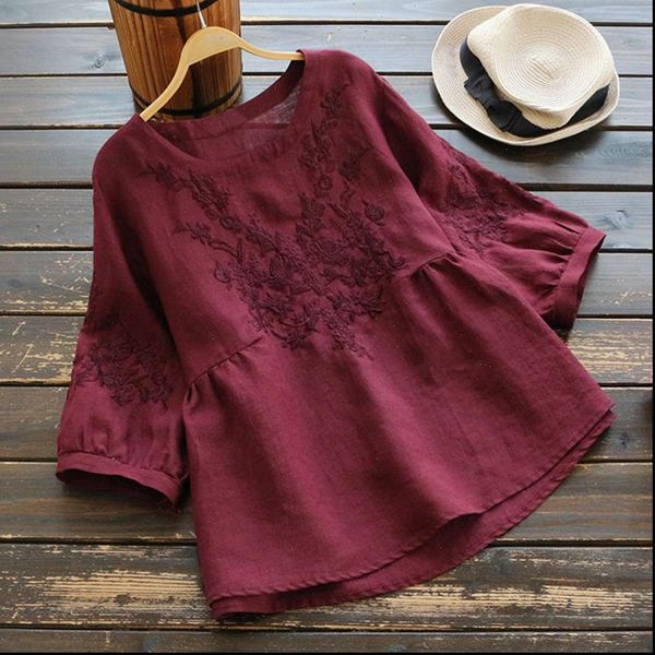 womens clothing blouse women plus size tunic cotton embroidery blouse shirts ladies o neck casual, White
womens clothing blouse women plus size tunic cotton embroidery blouse shirts ladies o neck casual, White