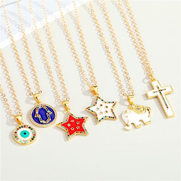 pendant necklaces 1pcs hasam hand evil eye animal necklace for women gift jewelry bohemia vintage shiny elephant cross star clavicle chain, Silver
pendant necklaces 1pcs hasam hand evil eye animal necklace for women gift jewelry bohemia vintage shiny elephant cross star clavicle chain, Silver