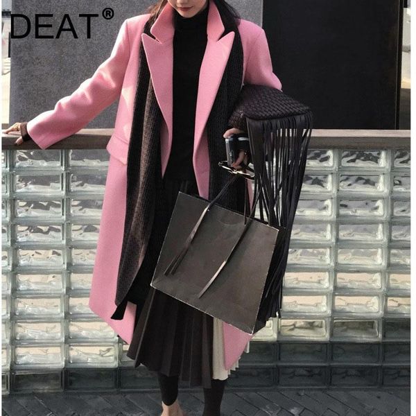 women's wool & blends deat 2021 women fashion loose pink stand collar long sleeved double breasted pockets thick coat autumn and winter, Black
women's wool & blends deat 2021 women fashion loose pink stand collar long sleeved double breasted pockets thick coat autumn and winter, Black