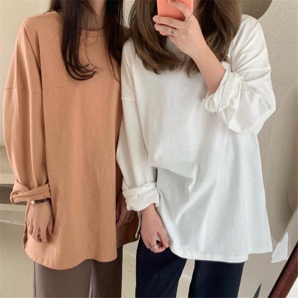 women's t-shirt 2021 spring autumn women loose t-shirts casual long sleeve female minimalist style t shirt tees plus size ab1901, White
women's t-shirt 2021 spring autumn women loose t-shirts casual long sleeve female minimalist style t shirt tees plus size ab1901, White