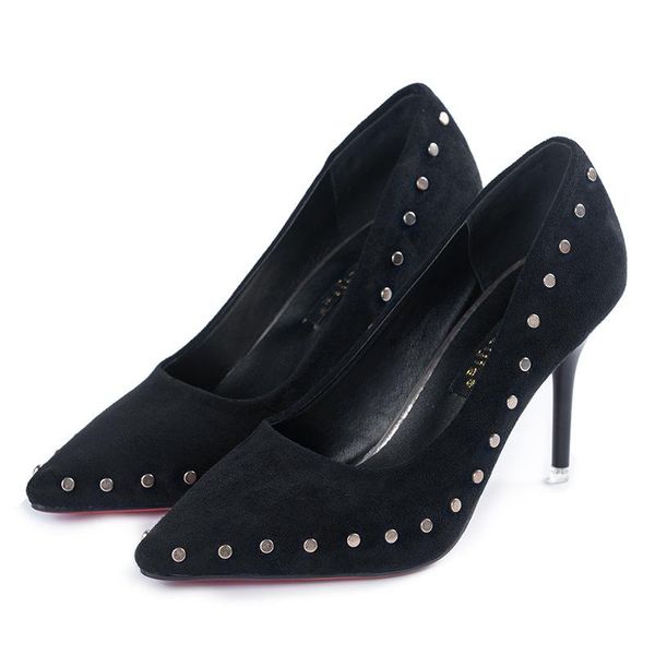dress shoes bigtree high heels rivet suede women pumps pointed wedding stiletto party ladies, Black
dress shoes bigtree high heels rivet suede women pumps pointed wedding stiletto party ladies, Black