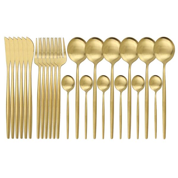 24pcs gold matte cutlery set stainless steel dinnerware set knife fork spoon silverwaretableware kitchen flatware
24pcs gold matte cutlery set stainless steel dinnerware set knife fork spoon silverwaretableware kitchen flatware