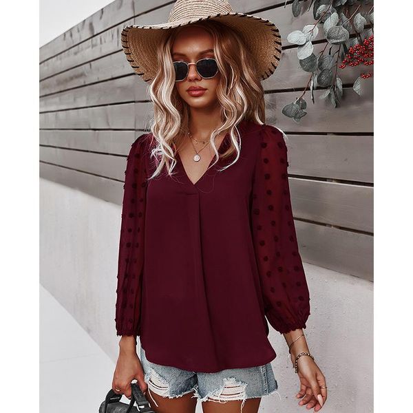 women's blouses & shirts spring and autumn ladies fashion solid color v-neck three-dimensional hair ball printing long sleeves t-shirt, White
women's blouses & shirts spring and autumn ladies fashion solid color v-neck three-dimensional hair ball printing long sleeves t-shirt, White