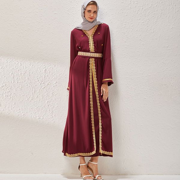 women's runway dress v neck long sleeves embroidery piping beaded fashion casual maxi robes dresses vestidos, White;black
women's runway dress v neck long sleeves embroidery piping beaded fashion casual maxi robes dresses vestidos, White;black