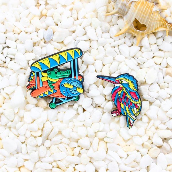 pins, brooches alligator in glider enamel brooch colorful woodpecker lapel pin long billed bird aircraft bag creative custom badge, Gray
pins, brooches alligator in glider enamel brooch colorful woodpecker lapel pin long billed bird aircraft bag creative custom badge, Gray