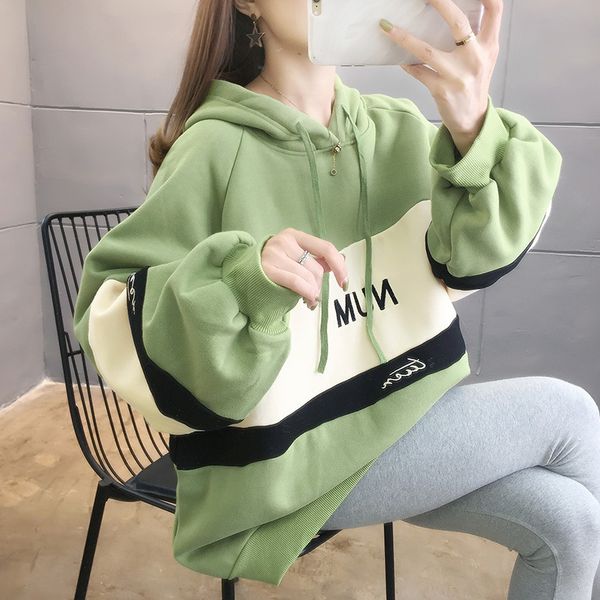 autumn and winter new medium long hooded sleeved sweater large women's korean plush thickened blouse, Blue;black
autumn and winter new medium long hooded sleeved sweater large women's korean plush thickened blouse, Blue;black