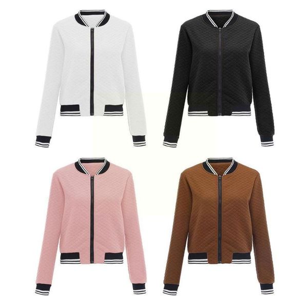 women's jackets women pockets spring summer long sleeve outwear zipper office size plus slim coat woman wear bomber casual streetwea f0, Black;brown
women's jackets women pockets spring summer long sleeve outwear zipper office size plus slim coat woman wear bomber casual streetwea f0, Black;brown