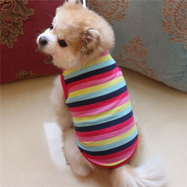 dog apparel cartoon spring summer pet rainbow vest small soft cotton puppy clothing 2021 arrival# 
dog apparel cartoon spring summer pet rainbow vest small soft cotton puppy clothing 2021 arrival#