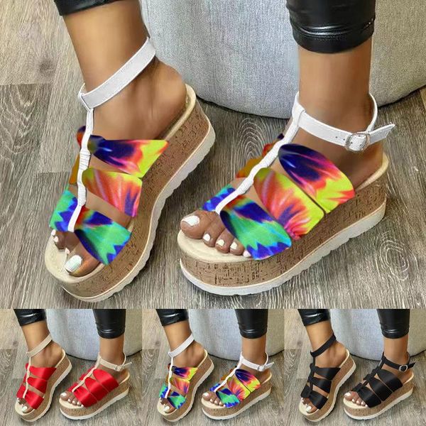sandals summer womens ladies fashion wedge platform casual tie-dyed buckle strap bohemia brelathabe shoes plus size d22#, Black
sandals summer womens ladies fashion wedge platform casual tie-dyed buckle strap bohemia brelathabe shoes plus size d22#, Black