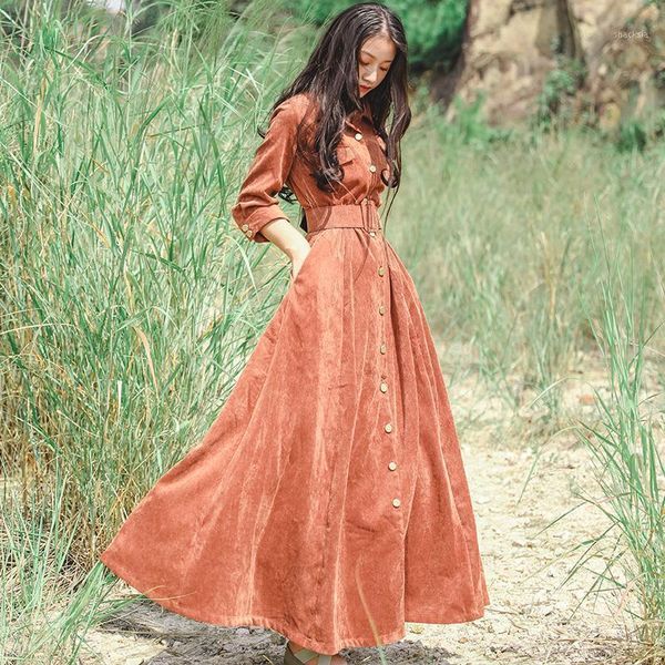casual dresses 2021 corduroy spring and autumn women long maxi turn-down collar single breasted s-xl vintage dress with belt, Black;gray
casual dresses 2021 corduroy spring and autumn women long maxi turn-down collar single breasted s-xl vintage dress with belt, Black;gray