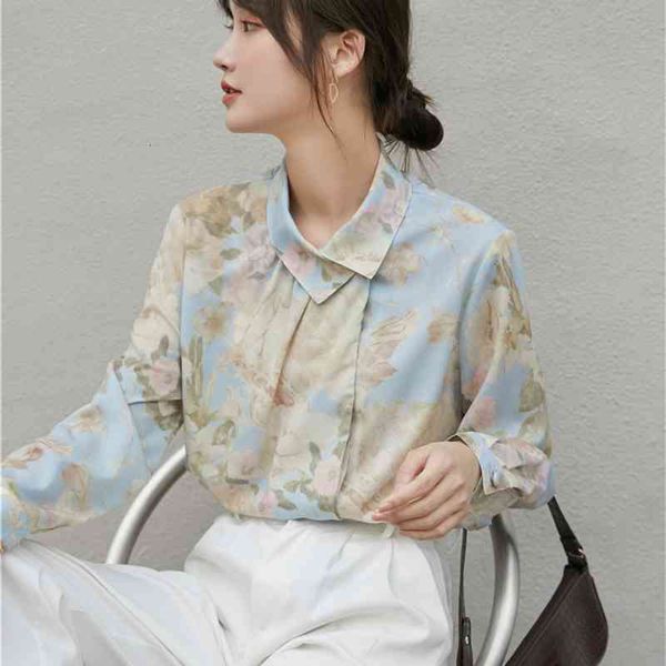 women's two piece pants vintage floral print korean blouse women long sleeve button up skew collar shirt fall ladies clothing, White
women's two piece pants vintage floral print korean blouse women long sleeve button up skew collar shirt fall ladies clothing, White