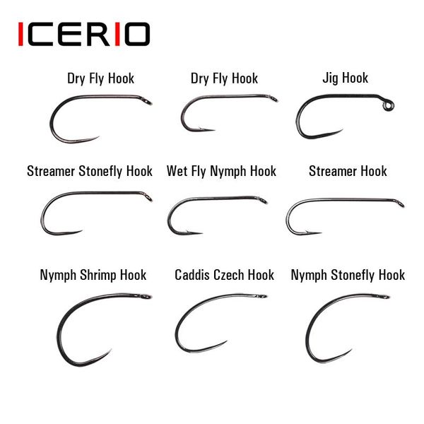 fishing hooks icerio 100pcs black nickel hook standard tying dry wet nymph shirmp caddis streamer trout
fishing hooks icerio 100pcs black nickel hook standard tying dry wet nymph shirmp caddis streamer trout