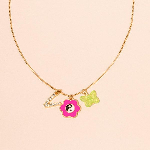 pendant necklaces 2021 cute flower love heart letter gold color metal necklace for women fashion simple chain jewelry accessories, Silver
pendant necklaces 2021 cute flower love heart letter gold color metal necklace for women fashion simple chain jewelry accessories, Silver