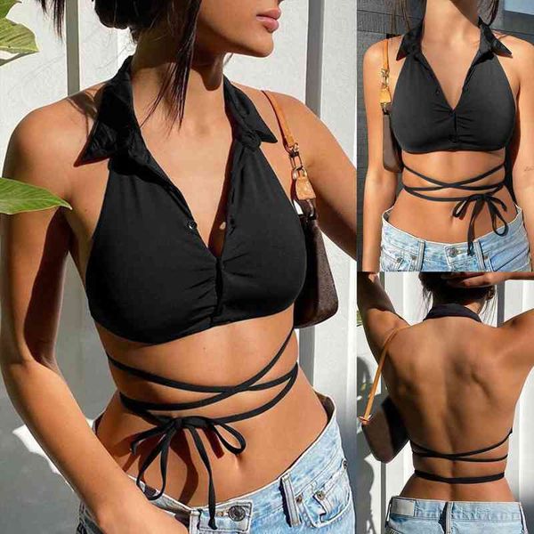 ladies fashion lace-up solid color vest sleeveless women tank y2k sleeveless v-neck crop for bar, White
ladies fashion lace-up solid color vest sleeveless women tank y2k sleeveless v-neck crop for bar, White