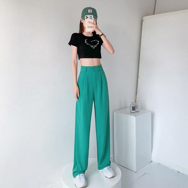 women's pants & capris high-waist wide-leg pants, straight, casual and comfortable, all-match 2021 summer thin section qn*, Black;white
women's pants & capris high-waist wide-leg pants, straight, casual and comfortable, all-match 2021 summer thin section qn*, Black;white