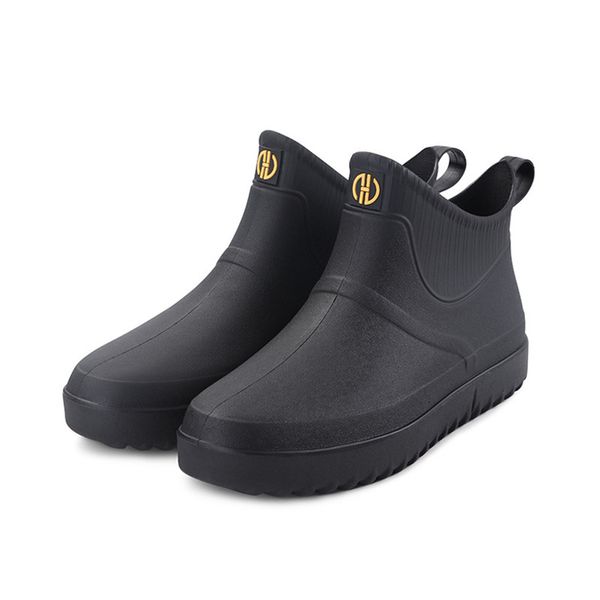 men rainboots waterproof rain boots ankle water shoes pvc male fashion outdoor flat non-slip comfortable, Black
men rainboots waterproof rain boots ankle water shoes pvc male fashion outdoor flat non-slip comfortable, Black