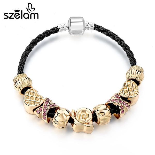 charm bracelets szelam leather for women gold color charms & bangles luxury jewelry pulsera sbr160261, Golden;silver
charm bracelets szelam leather for women gold color charms & bangles luxury jewelry pulsera sbr160261, Golden;silver