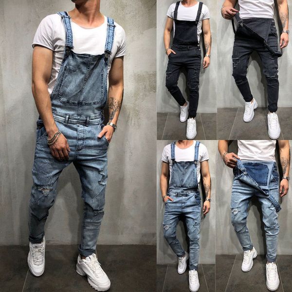 2021 oversize fashion ripped jeans jumpsuits shorts summer street troubled denim bib overalls for men jarretel broek, Blue
2021 oversize fashion ripped jeans jumpsuits shorts summer street troubled denim bib overalls for men jarretel broek, Blue