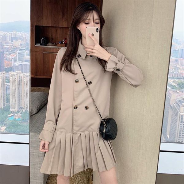 casual dresses turn-down collar korean preppy style long sleeve mini-dress double-breasted women's clothing spring fall vestidos aesthe, Black;gray
casual dresses turn-down collar korean preppy style long sleeve mini-dress double-breasted women's clothing spring fall vestidos aesthe, Black;gray