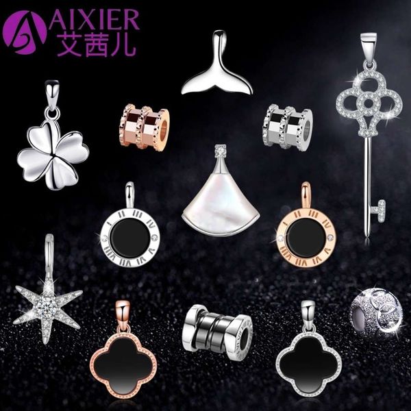 small waist female sterling silver fan necklace without chain clover single pendant
small waist female sterling silver fan necklace without chain clover single pendant