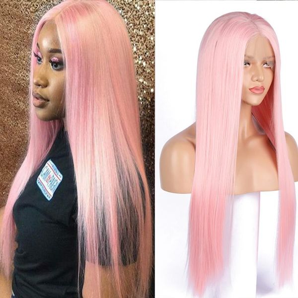 synthetic wigs light plnk color natural straight wig heat resistant lace front transparent 13x4 with baby hair, Black
synthetic wigs light plnk color natural straight wig heat resistant lace front transparent 13x4 with baby hair, Black