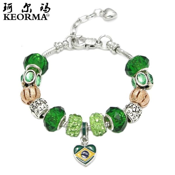 

souvenirs hand catenary popular bracelet diy beaded brazil world cup flag pendant jewelry