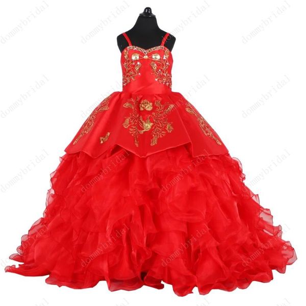 girl's dresses 2021 amazing red and gold embroidery ball gown kids flower girl satin ruffles straps charra first communion prom dress, Red;yellow
girl's dresses 2021 amazing red and gold embroidery ball gown kids flower girl satin ruffles straps charra first communion prom dress, Red;yellow
