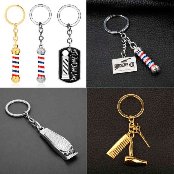 new barber shop barber pole hairdressing tool keychains scissors hair dryer comb shaver keyring key chains hairdresser jewelry, Silver
new barber shop barber pole hairdressing tool keychains scissors hair dryer comb shaver keyring key chains hairdresser jewelry, Silver