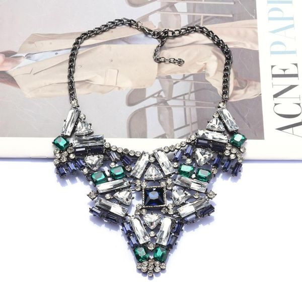 chokers vintage metal rhinestone statement necklace for woman blue green glass chunky choker bib neckless luxury party jewelry wholesale, Golden;silver
chokers vintage metal rhinestone statement necklace for woman blue green glass chunky choker bib neckless luxury party jewelry wholesale, Golden;silver
