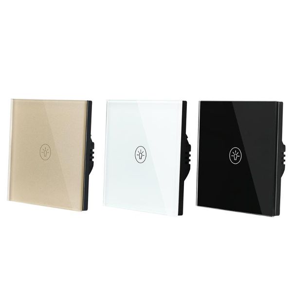 smart home control wall touch switch eu standard switches white black gold crystal glass 1 gang way ac 220-250v 5a light
smart home control wall touch switch eu standard switches white black gold crystal glass 1 gang way ac 220-250v 5a light