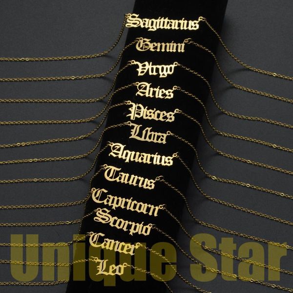 pendant necklaces 12pcs/set wholesale 100% stainless steel old english zodiac letter necklace for women aries horoscope jewelry in bulk, Silver
pendant necklaces 12pcs/set wholesale 100% stainless steel old english zodiac letter necklace for women aries horoscope jewelry in bulk, Silver