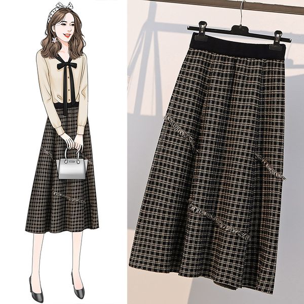 plus size female mid-length 2021 autumn and winter fat mm crotch slimming retro chess sweater skirt trend 4du6, Black
plus size female mid-length 2021 autumn and winter fat mm crotch slimming retro chess sweater skirt trend 4du6, Black