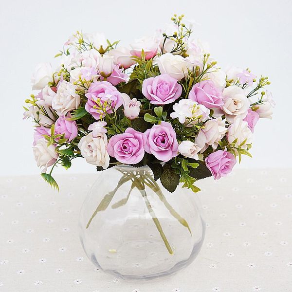 13 heads/bouquet bud silk roses simulation flowers green leaves home vases autumn decora for wedding artificial flowers
13 heads/bouquet bud silk roses simulation flowers green leaves home vases autumn decora for wedding artificial flowers