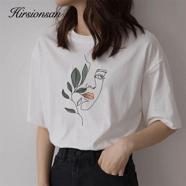 hirsionsan abstract print t shirt women summer oversized 100% cotton tees casual loose aesthetic tshirt o neck khaki 210708, White
hirsionsan abstract print t shirt women summer oversized 100% cotton tees casual loose aesthetic tshirt o neck khaki 210708, White