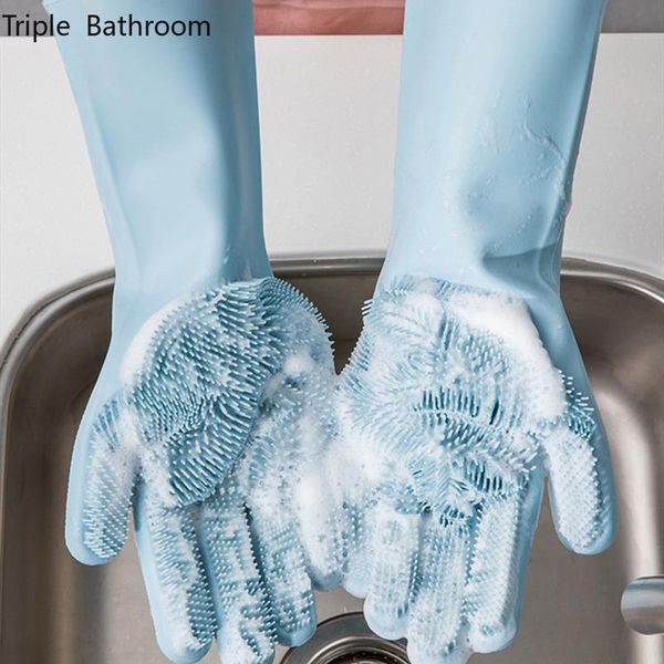 disposable gloves 1 pair dish washing silica gel anti-scalding thicken kitchen dishes cleaning with brush housework
disposable gloves 1 pair dish washing silica gel anti-scalding thicken kitchen dishes cleaning with brush housework