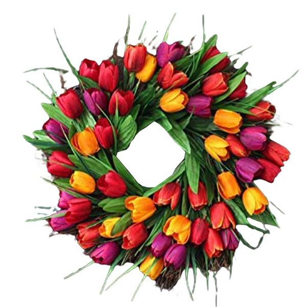 home artificial tulip flower front door wreath 16 inch,silk flower spring summer garland wreath with green leaf
home artificial tulip flower front door wreath 16 inch,silk flower spring summer garland wreath with green leaf