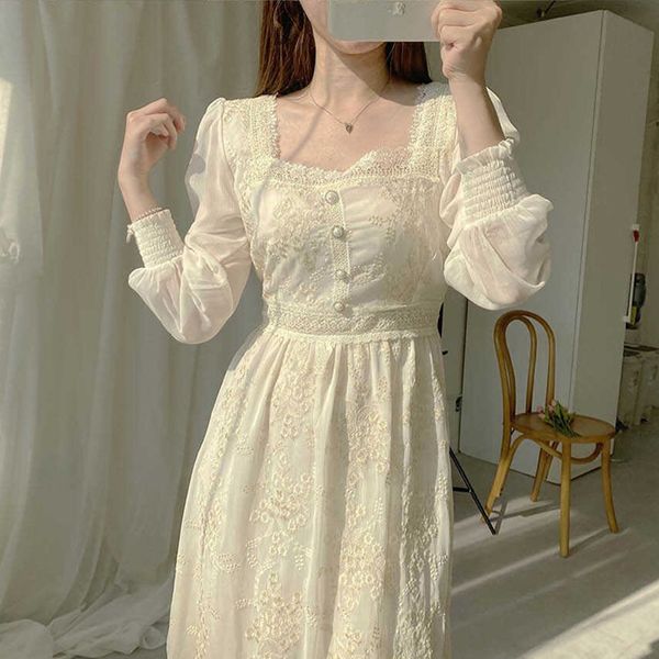 lace woman dress korean style chic casual long sleeve hook flower clothing high waist 2021 fashion new dresses mid-calf, Black;gray
lace woman dress korean style chic casual long sleeve hook flower clothing high waist 2021 fashion new dresses mid-calf, Black;gray