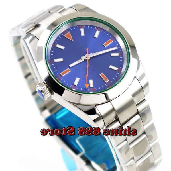 solid 40mm blue dial luminous sapphire glass polished bezel automatic movement men's watch, Slivery;brown
solid 40mm blue dial luminous sapphire glass polished bezel automatic movement men's watch, Slivery;brown