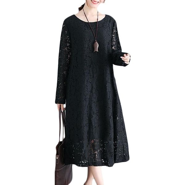 casual dresses plus size women korean spring lace dress female loose slim a long sleeve black women's pullover round neck vestidos f150, Black;gray
casual dresses plus size women korean spring lace dress female loose slim a long sleeve black women's pullover round neck vestidos f150, Black;gray