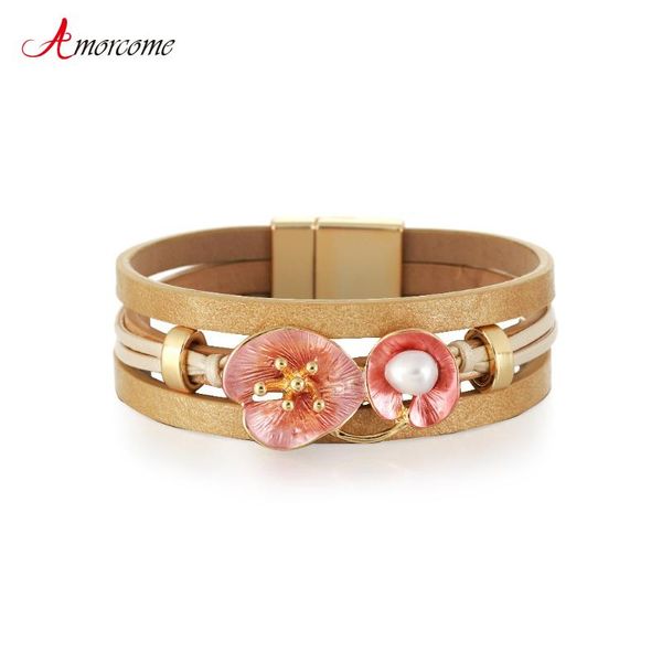 tennis amorcome retro chinese style womens leather bracelet elegant pearls metal flower magnet clasp bracelets jewelry friend gift, Golden;silver
tennis amorcome retro chinese style womens leather bracelet elegant pearls metal flower magnet clasp bracelets jewelry friend gift, Golden;silver