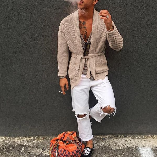 men's sweaters fashion mens outerwear streetwear vintage solid knitted sweater casual long sleeve jackets coat autumn winter men belt c, White;black
men's sweaters fashion mens outerwear streetwear vintage solid knitted sweater casual long sleeve jackets coat autumn winter men belt c, White;black