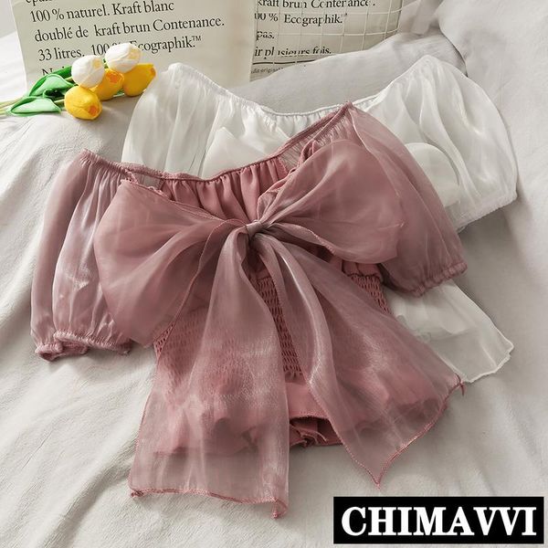 2021 summer sweet mesh stitching bow tight women's new short-sleeved off-shoulder pleated shirt blouse slim copped, White
2021 summer sweet mesh stitching bow tight women's new short-sleeved off-shoulder pleated shirt blouse slim copped, White