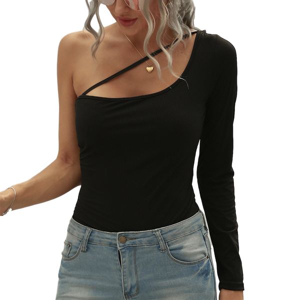 women one shoulder skinny black bodysuits long sleeve solid hollow out club party rompers leotard streetwear
women one shoulder skinny black bodysuits long sleeve solid hollow out club party rompers leotard streetwear