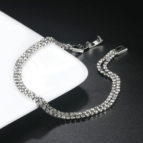 link, chain luxury double rows wedding bracelet for women milticolor 2mm cubic zirconia rose white gold color gift fashion jewelry kc122, Black
link, chain luxury double rows wedding bracelet for women milticolor 2mm cubic zirconia rose white gold color gift fashion jewelry kc122, Black